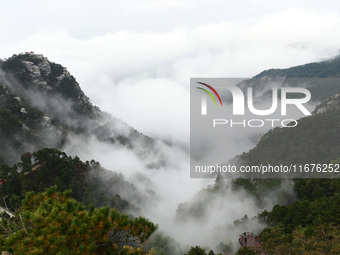 A sea of clouds is seen on Lushan Mountain, a World Cultural Heritage site, in Jiujiang, Jiangxi province, China, on October 17, 2024. (