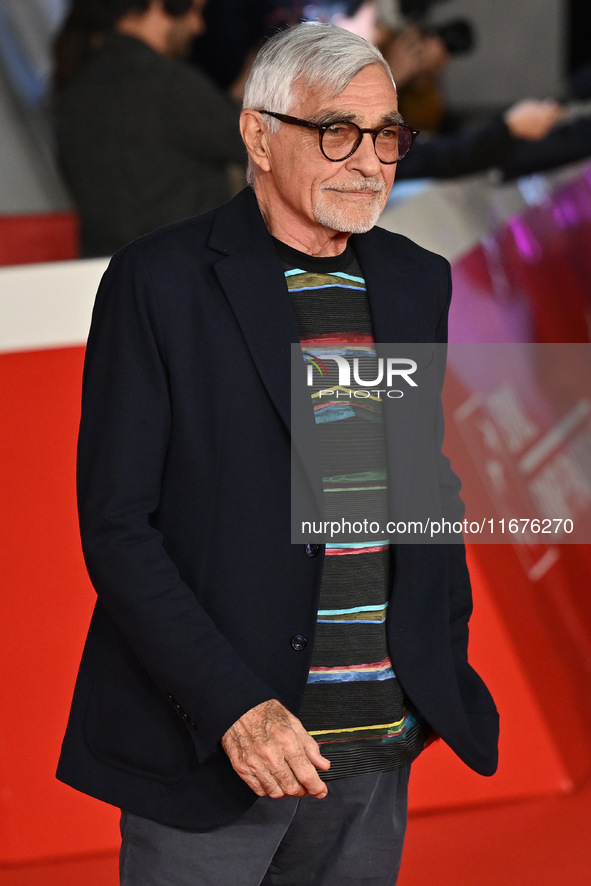 Luc Merenda attends the ''Paradiso in vendita'' red carpet during the 19th Rome Film Festival at Auditorium Parco Della Musica in Rome, Ital...