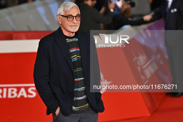 Luc Merenda attends the ''Paradiso in vendita'' red carpet during the 19th Rome Film Festival at Auditorium Parco Della Musica in Rome, Ital...