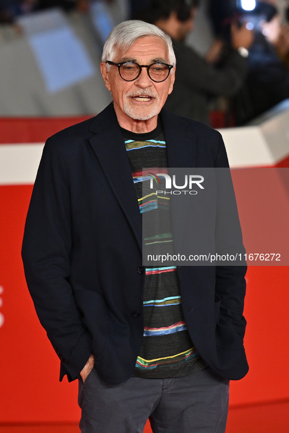 Luc Merenda attends the ''Paradiso in vendita'' red carpet during the 19th Rome Film Festival at Auditorium Parco Della Musica in Rome, Ital...