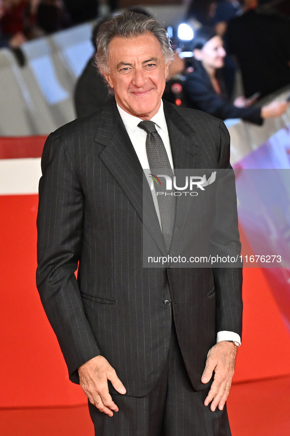 Luca Barbareschi attends the ''Paradiso in vendita'' red carpet during the 19th Rome Film Festival at Auditorium Parco Della Musica in Rome,...