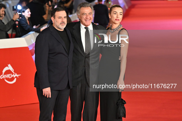 Fausto Brizzi, Luca Barbareschi, and Silvia Salis attend the ''Paradiso in vendita'' red carpet during the 19th Rome Film Festival at Audito...