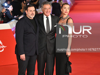 Fausto Brizzi, Luca Barbareschi, and Silvia Salis attend the ''Paradiso in vendita'' red carpet during the 19th Rome Film Festival at Audito...