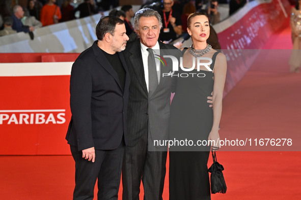 Fausto Brizzi, Luca Barbareschi, and Silvia Salis attend the ''Paradiso in vendita'' red carpet during the 19th Rome Film Festival at Audito...