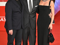 Fausto Brizzi, Luca Barbareschi, and Silvia Salis attend the ''Paradiso in vendita'' red carpet during the 19th Rome Film Festival at Audito...