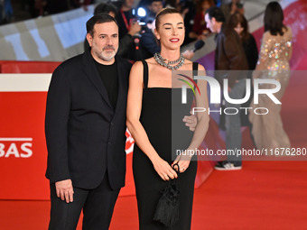 Fausto Brizzi and Silvia Salis attend the ''Paradiso in vendita'' red carpet during the 19th Rome Film Festival at Auditorium Parco Della Mu...