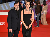 Fausto Brizzi and Silvia Salis attend the ''Paradiso in vendita'' red carpet during the 19th Rome Film Festival at Auditorium Parco Della Mu...