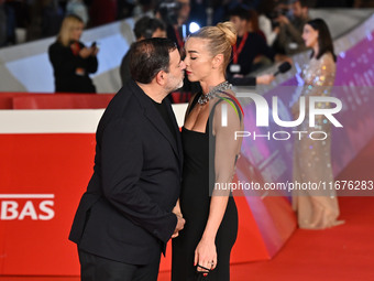 Fausto Brizzi and Silvia Salis attend the ''Paradiso in vendita'' red carpet during the 19th Rome Film Festival at Auditorium Parco Della Mu...