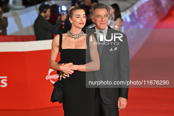 Silvia Salis and Luca Barbareschi attend the ''Paradiso in vendita'' red carpet during the 19th Rome Film Festival at Auditorium Parco Della...