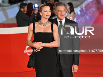 Silvia Salis and Luca Barbareschi attend the ''Paradiso in vendita'' red carpet during the 19th Rome Film Festival at Auditorium Parco Della...