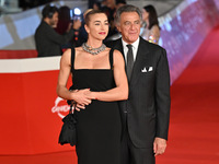 Silvia Salis and Luca Barbareschi attend the ''Paradiso in vendita'' red carpet during the 19th Rome Film Festival at Auditorium Parco Della...