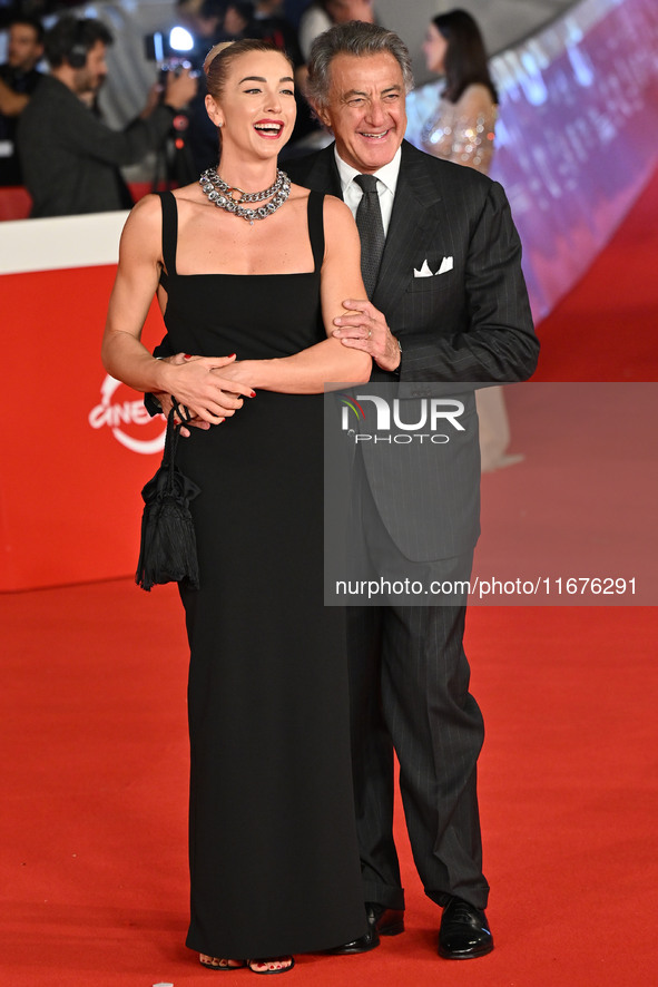 Silvia Salis and Luca Barbareschi attend the ''Paradiso in vendita'' red carpet during the 19th Rome Film Festival at Auditorium Parco Della...