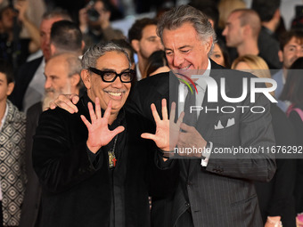 Guillermo Mariotto and Luca Barbareschi attend the ''Paradiso in vendita'' red carpet during the 19th Rome Film Festival at Auditorium Parco...