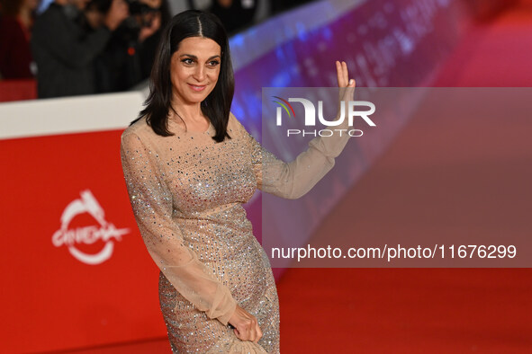 Donatella Finocchiaro attends the ''Paradiso in vendita'' red carpet during the 19th Rome Film Festival at Auditorium Parco Della Musica in...