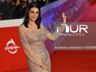 Donatella Finocchiaro attends the ''Paradiso in vendita'' red carpet during the 19th Rome Film Festival at Auditorium Parco Della Musica in...