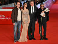 (L - R) Bruno Todeschini, Donatella Finocchiaro, Luca Barbareschi, and Guillermo Mariotto attend the ''Paradiso in vendita'' red carpet duri...