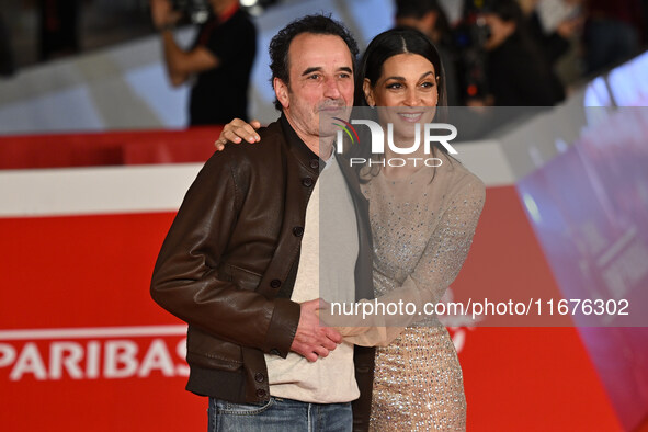 Bruno Todeschini and Donatella Finocchiaro attend the ''Paradiso in vendita'' red carpet during the 19th Rome Film Festival at Auditorium Pa...