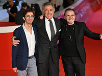 Luca Barbareschi and a guest attend the ''Paradiso in vendita'' red carpet during the 19th Rome Film Festival at Auditorium Parco Della Musi...