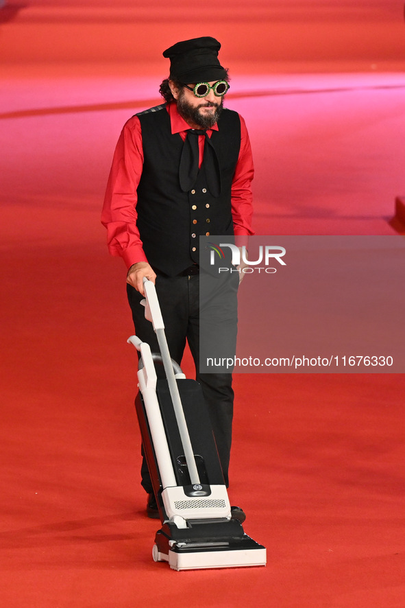 Vinicio Capossela attends the ''Natale fuori orario'' red carpet during the 19th Rome Film Festival at Auditorium Parco Della Musica in Rome...