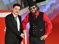 Gianfranco Firriolo and Vinicio Capossela attend the ''Natale fuori orario'' red carpet during the 19th Rome Film Festival at Auditorium Par...