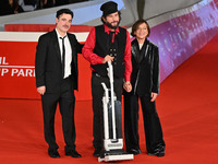 Gianfranco Firriolo and Vinicio Capossela attend the ''Natale fuori orario'' red carpet during the 19th Rome Film Festival at Auditorium Par...