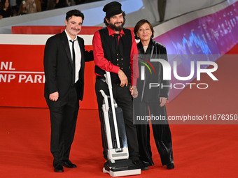 Gianfranco Firriolo and Vinicio Capossela attend the ''Natale fuori orario'' red carpet during the 19th Rome Film Festival at Auditorium Par...