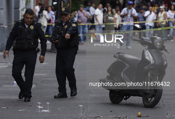 A police operation follows an attack on Diana Sanchez Barrios, leader of traders in the Historic Centre of Mexico City, Mexico, on October 1...