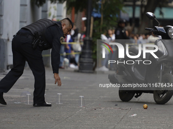 A police operation follows an attack on Diana Sanchez Barrios, leader of traders in the Historic Centre of Mexico City, Mexico, on October 1...