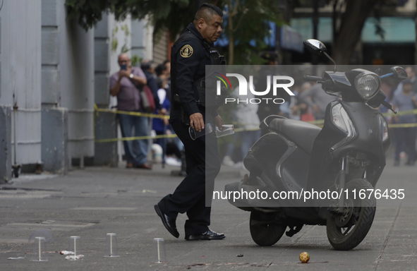 A police operation follows an attack on Diana Sanchez Barrios, leader of traders in the Historic Centre of Mexico City, Mexico, on October 1...