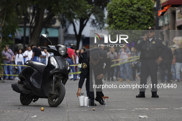 A police operation follows an attack on Diana Sanchez Barrios, leader of traders in the Historic Centre of Mexico City, Mexico, on October 1...