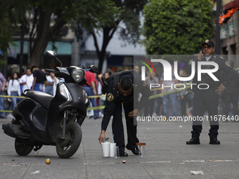 A police operation follows an attack on Diana Sanchez Barrios, leader of traders in the Historic Centre of Mexico City, Mexico, on October 1...