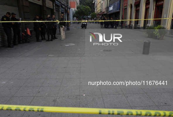 A police operation follows an attack on Diana Sanchez Barrios, leader of traders in the Historic Centre of Mexico City, Mexico, on October 1...