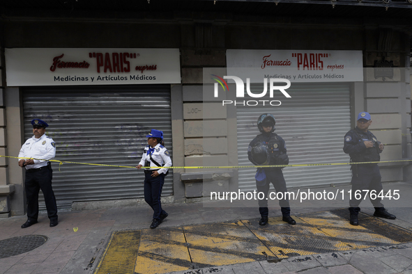 A police operation follows an attack on Diana Sanchez Barrios, leader of traders in the Historic Centre of Mexico City, Mexico, on October 1...