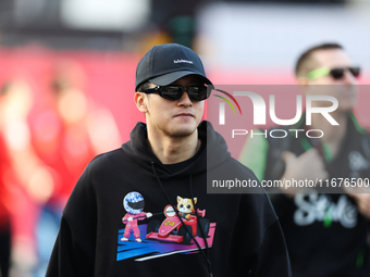 Sauber driver Zhou Guanyu, 24, arrives in the paddock at Circuit of the Americas in Austin, Texas, on October 17, 2024. (