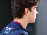 Williams driver Franco Colapinto (43) arrives in the paddock at Circuit of the Americas in Austin, Texas, on October 17, 2024. (