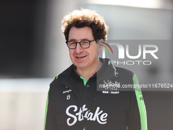 Stake F1 Team Chief Technical Officer Mattia Binotto walks in the paddock at Circuit of the Americas in Austin, Texas, on October 17, 2024....