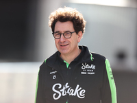 Stake F1 Team Chief Technical Officer Mattia Binotto walks in the paddock at Circuit of the Americas in Austin, Texas, on October 17, 2024....