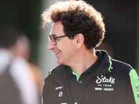 Stake F1 Team Chief Technical Officer Mattia Binotto walks in the paddock at Circuit of the Americas in Austin, Texas, on October 17, 2024....