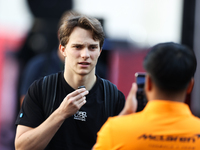 McLaren Driver Oscar Piastri (81) arrives in the paddock at Circuit of the Americas in Austin, Texas, on October 17, 2024. (