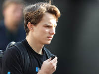 McLaren Driver Oscar Piastri (81) arrives in the paddock at Circuit of the Americas in Austin, Texas, on October 17, 2024. (