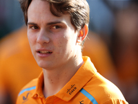 McLaren Driver Oscar Piastri (81) arrives in the paddock at Circuit of the Americas in Austin, Texas, on October 17, 2024. (