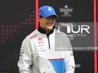 Yuki Tsunoda is in the paddock at Circuit of the Americas in Austin, Texas, on October 17, 2024. (