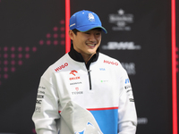 Yuki Tsunoda is in the paddock at Circuit of the Americas in Austin, Texas, on October 17, 2024. (