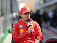 Charles Leclerc is in the paddock at Circuit of the Americas in Austin, Texas, on October 17, 2024. (