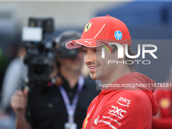 Charles Leclerc is in the paddock at Circuit of the Americas in Austin, Texas, on October 17, 2024. (