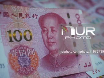 In Hangzhou, China, on October 18, 2024, a photo shows Chinese yuan. On the same day, the Bank of China, Industrial and Commercial Bank of C...