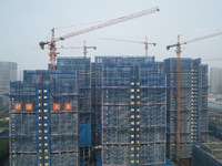 A newly built residential complex is shown in Hangzhou, China, on October 17, 2024. According to data released by the National Bureau of Sta...