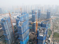 A newly built residential complex is shown in Hangzhou, China, on October 17, 2024. According to data released by the National Bureau of Sta...