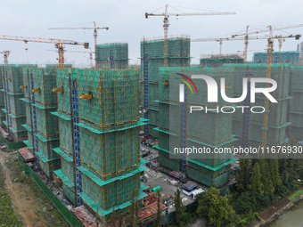 A property under construction is seen in Nanjing, China, on October 18, 2024. (