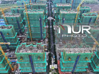 A property under construction is seen in Nanjing, China, on October 18, 2024. (